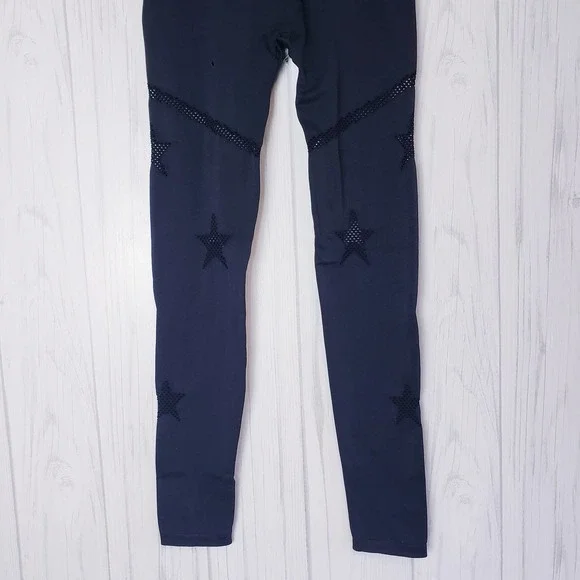 Spiritual Gangster M/L Star Mesh Leggings Full Length Workout Black SU83677021 - Picture 4 of 8